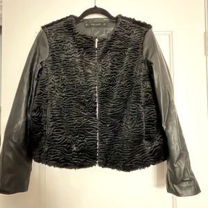 Like new faux fur, faux leather Zara jacket